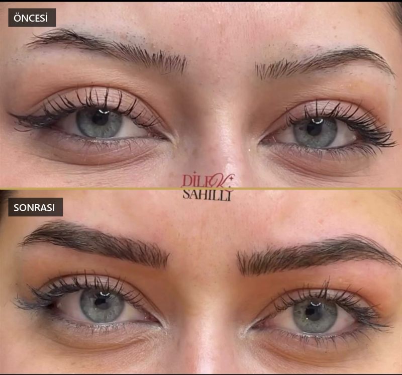 Microblading öncesi ve sonrası — müşteri 1